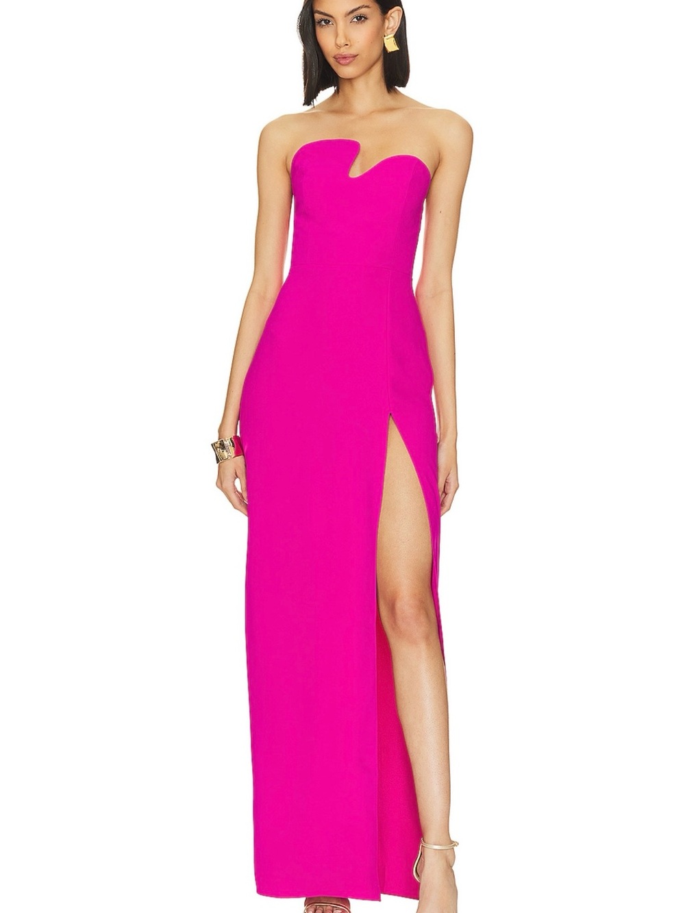 Amanda Uprichard x Revolve Strapless Puzzle Gown in Dark Hot Pink Size M